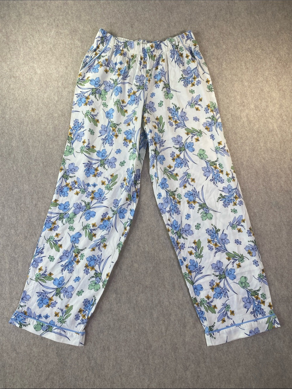 White Botanical Lounge Pajama Pants